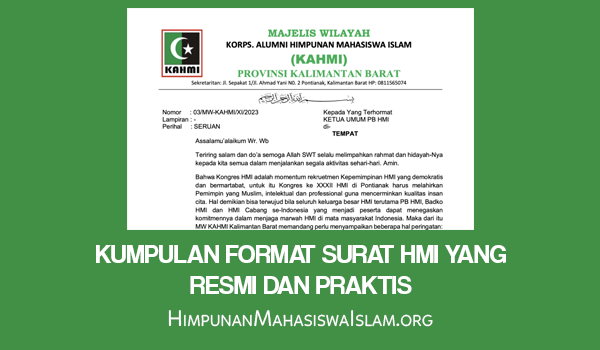 Kumpulan Format Surat HMI yang Resmi dan Praktis